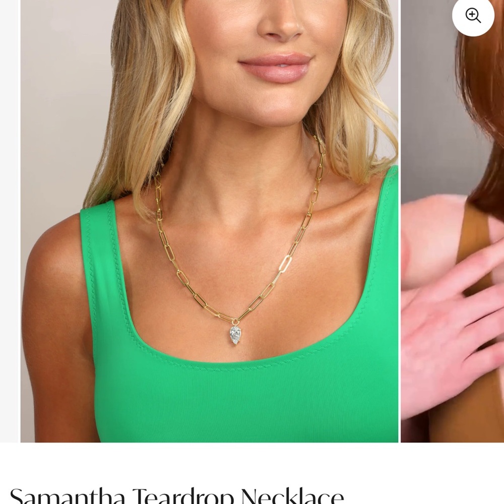 NWOT Melinda Maria Gold Samantha Teardrop Necklace - Picture 4 of 6